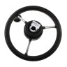 Рулевое колесо LIPARI обод черный, спицы серебряные д. 280 мм со спинером