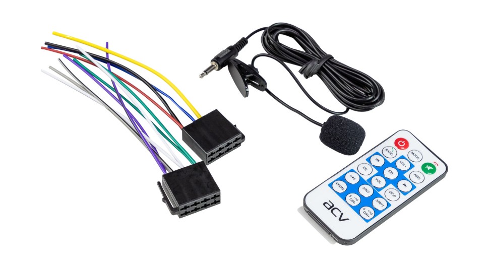 Аудиосистема 1DIN ACV, белый, USB/SD/FM/AM/3RCA/SUB/QuickCharge/4*50Вт
