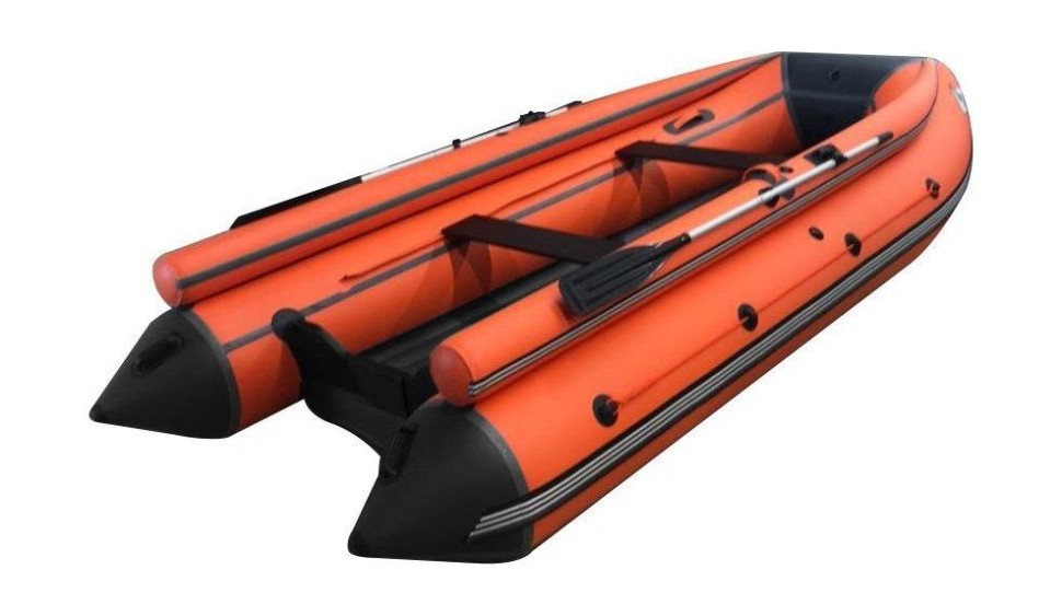 Надувная лодка ПВХ, ORCA 400F НДНД, фальшборт, оранжевый/черный