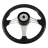 Рулевое колесо ENDURANCE обод черный, спицы серебряные д. 350 мм