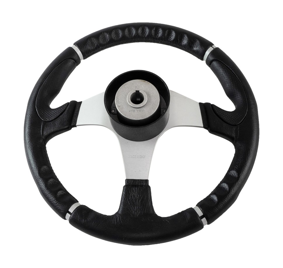 Рулевое колесо ORION обод черный, спицы серебряные д. 355 мм