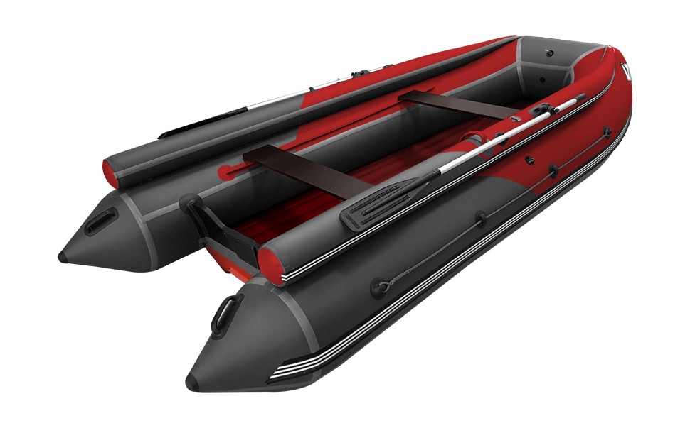 Надувная лодка ПВХ, ORCA 420GTF НДНД, фальшборт, красный/темно-серый