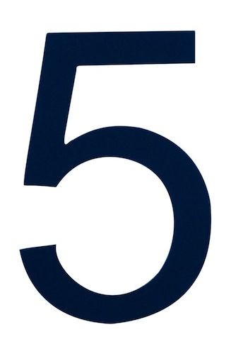 Знак номера 5, синий