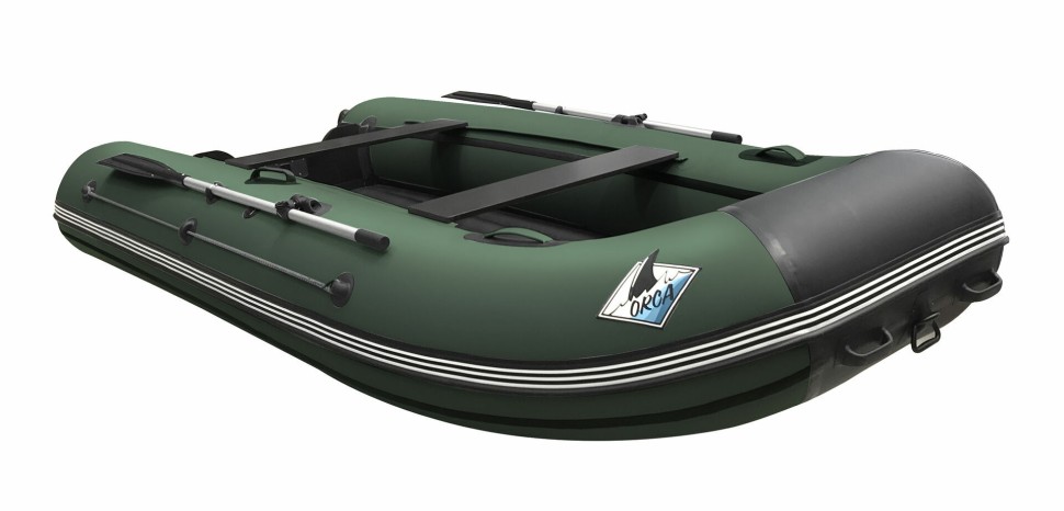 Надувная лодка ПВХ, ORCA 400 НДНД, зеленый/темно-серый