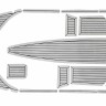 Комплект палубного покрытия Marine Rocket для Феникс 600HT, тик серый, черная полоса, с обкладкой