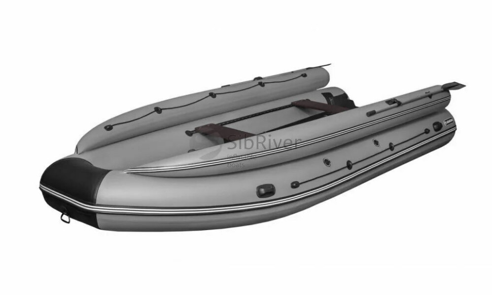 Надувная лодка ПВХ Абакан 430 Jet, фальшборт, камуфляж cifra, SibRiver