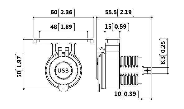 Разъем USB 5В 3.1А для крепления под приборную панель