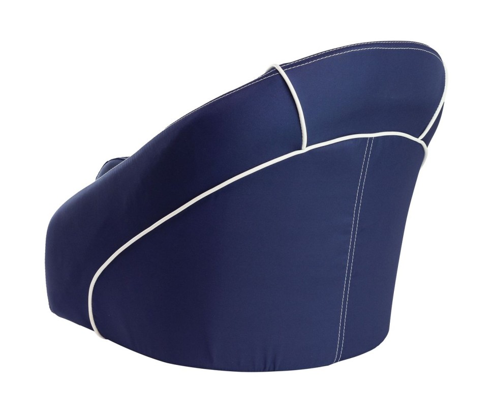 Кресло ROMEO мягкое, подставка, обивка ткань Markilux темно-синяя