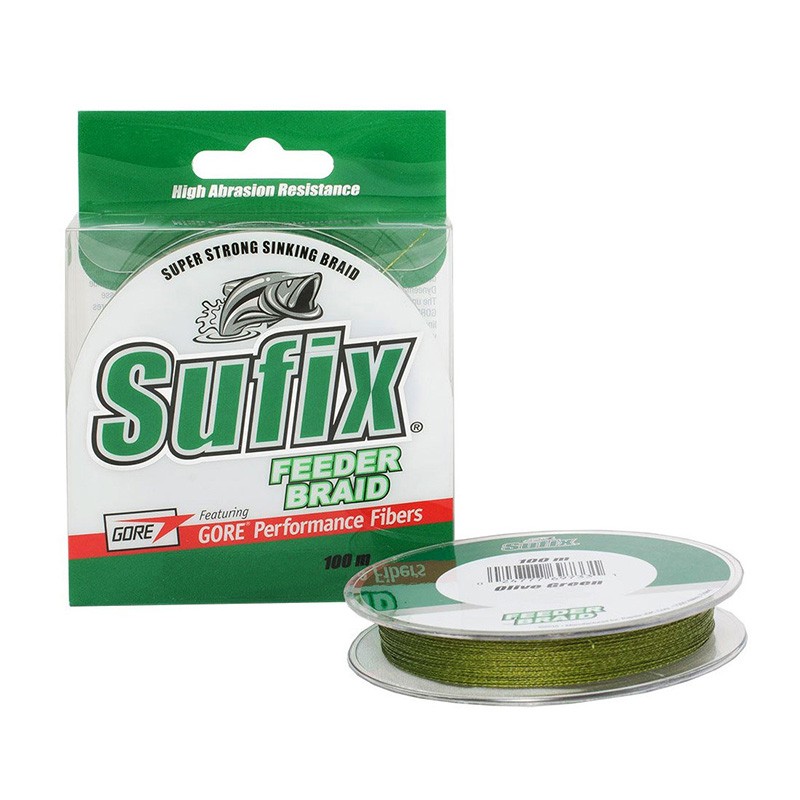 Леска плетеная SUFIX Feeder braid зеленая 100 м 0.06 мм 2,7 кг