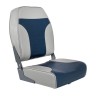 Кресло складное мягкое ECONOMY с высокой спинкой двуцветное, серый/синий
