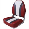Сиденье мягкое складное High Back Rainbow Boat Seat, красно-белое