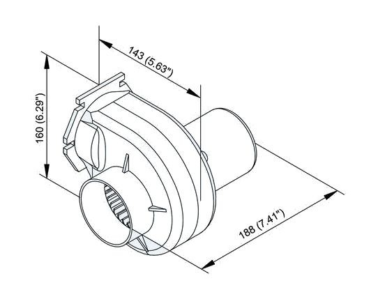 Вентилятор электрический 12V, 3А, 2547 л/мин, с кронштейном