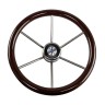 Рулевое колесо LEADER WOOD деревянный обод серебряные спицы д. 390 мм