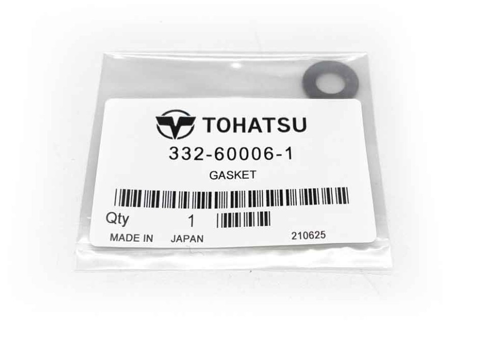 Прокладка TOHATSU (332-60006-1), уплотнительное кольцо пробки редуктора, оригинал, Япония