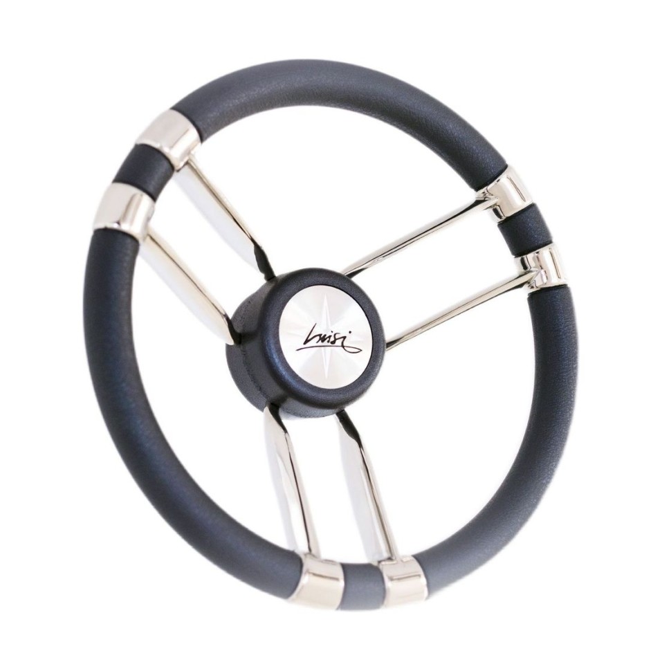 Рулевое колесо NESEA обод черный, спицы серебряные