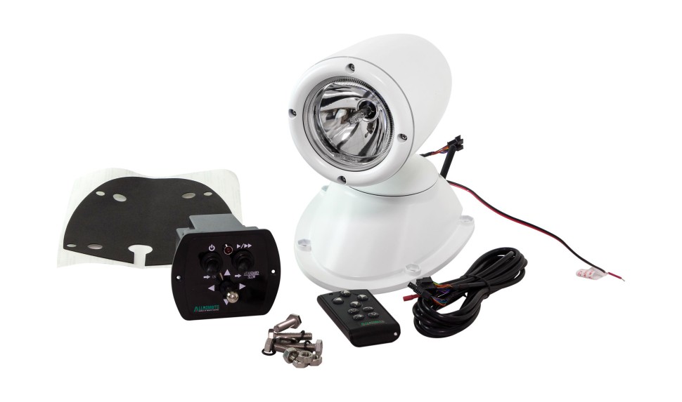 Прожектор с дистанционным управлением, белый корпус, ксенон, брелок и джойстик, модель 981