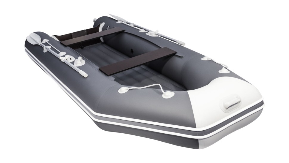 Надувная лодка ПВХ, АКВА 3400 НДНД, графит/светло-серый