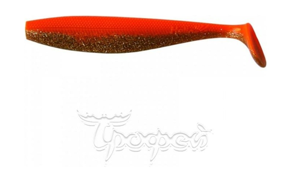 Виброхвост Helios Trofey 5.5"/14см Orange & Sparkles 4шт. (HS-25-022)