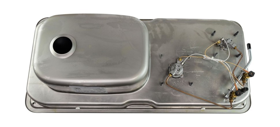 Плита газовая двойная с мойкой, стеклянная крышка, CAN, FL1765