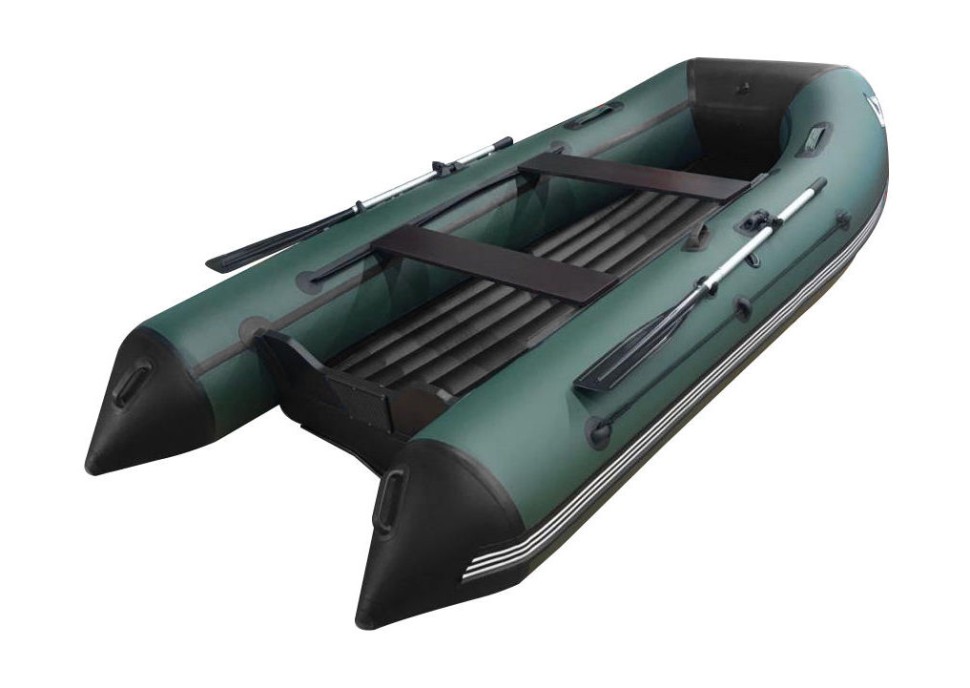 Надувная лодка ПВХ, ORCA 380 НДНД, зеленый/черный