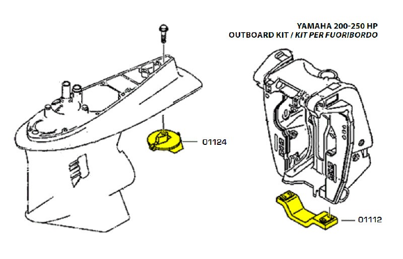 Комплект магниевых анодов Yamaha 200-250 л.с.